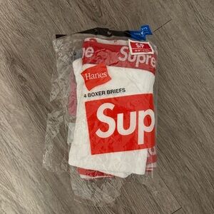 Hanes Red and White Supreme Boxer Briefs (3Pack) Small